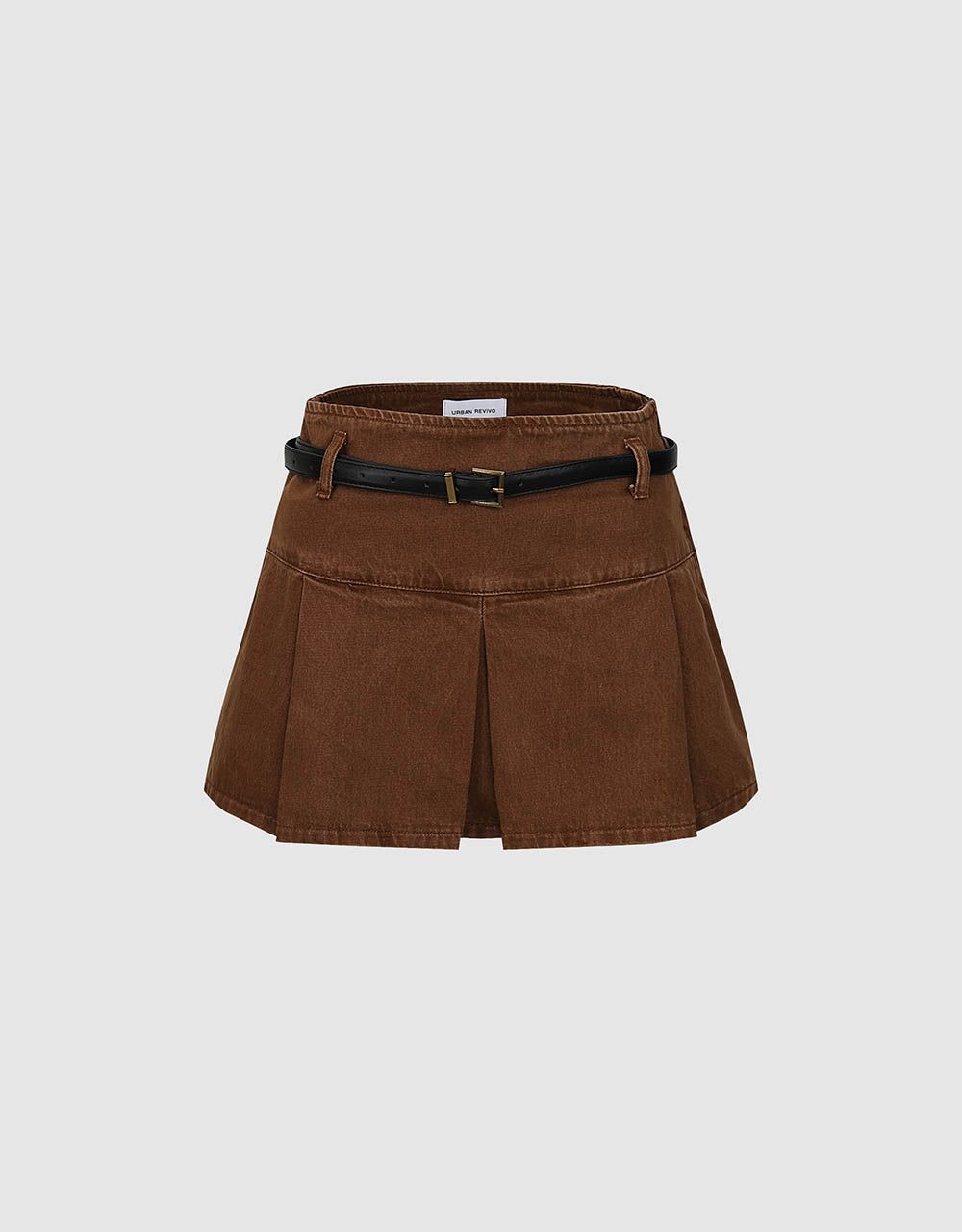 Pleated Mini A-Line Denim Skirt sold by Urban Revivo
