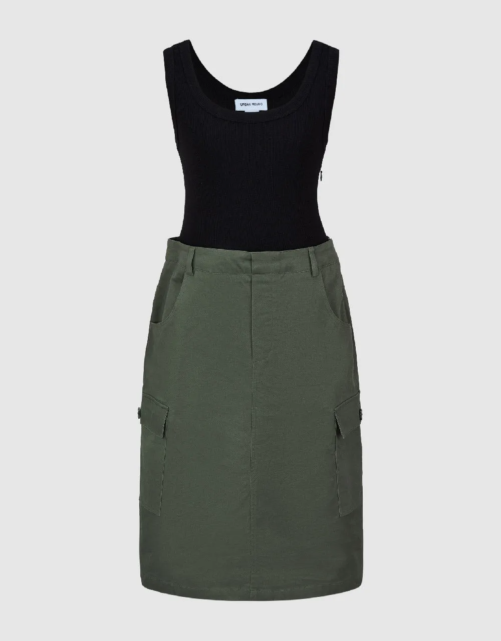 2 In 1 Sleeveless Crew Neck Straight Dress sold by Urban Revivo product image thumbnail 2
