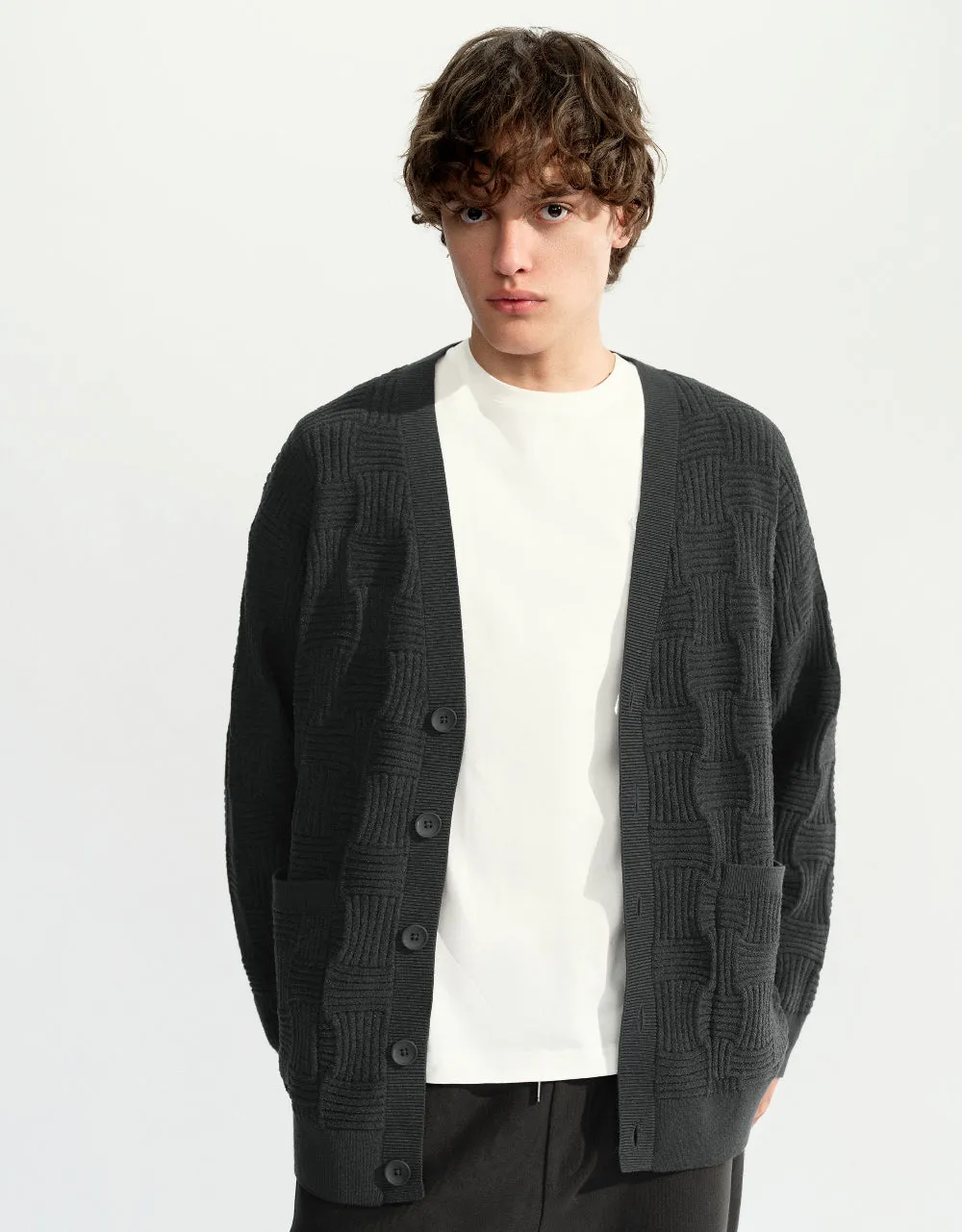 V-Neck Knitted Cardigan sold by Urban Revivo