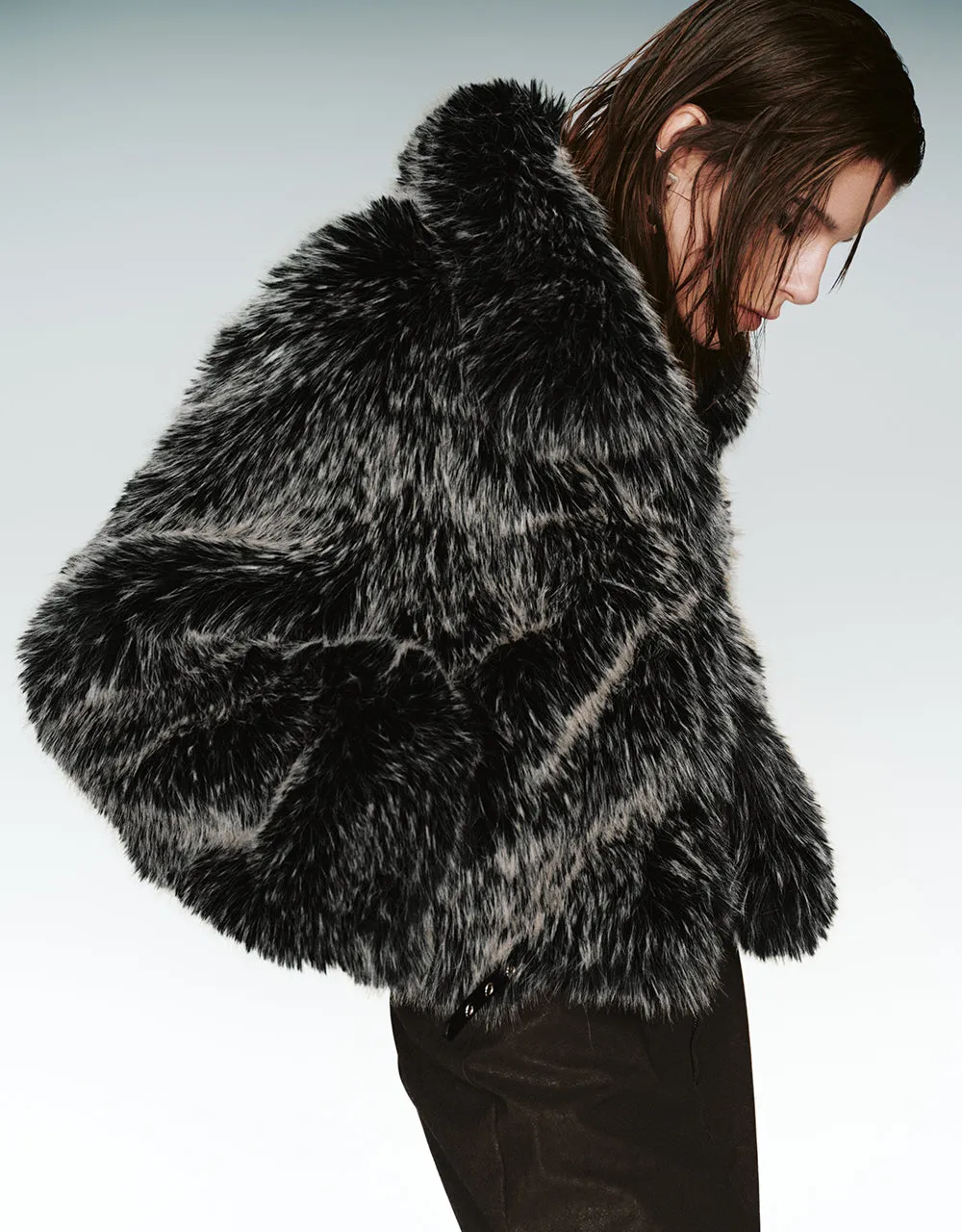 Faux Fur Straight Jacket sold by Urban Revivo product image thumbnail 3
