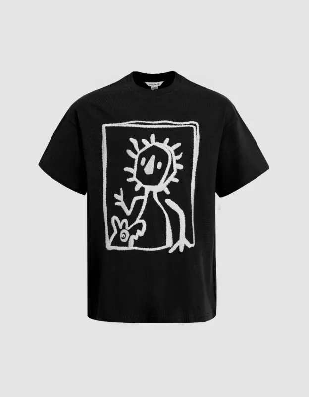 Printed Crew Neck Straight T-Shirt sold by Urban Revivo