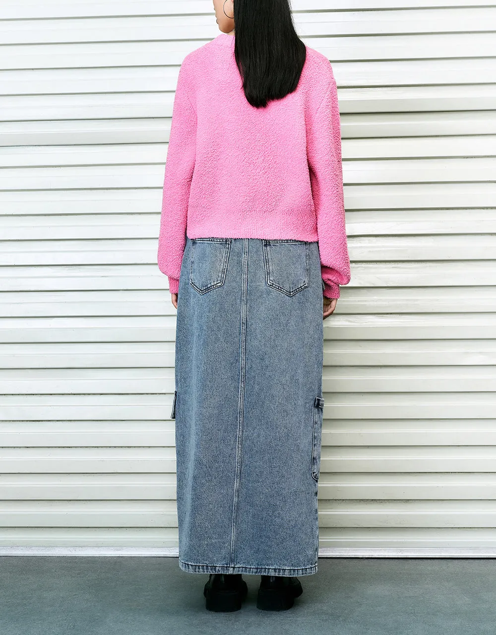 Letter Embroidered V-Neck Knitted Cardigan sold by Urban Revivo product image thumbnail 4