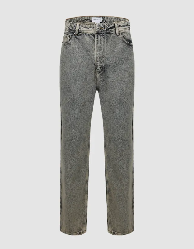 Aged Straight Jeans sold by Urban Revivo
