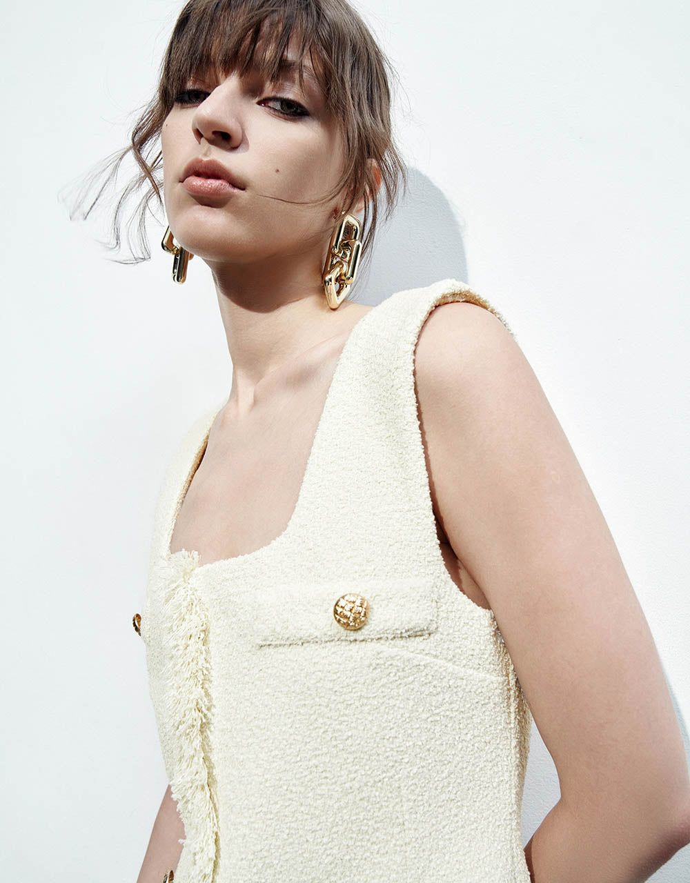 Sleeveless Raw Hem Tweed Dress sold by Urban Revivo product image thumbnail 5