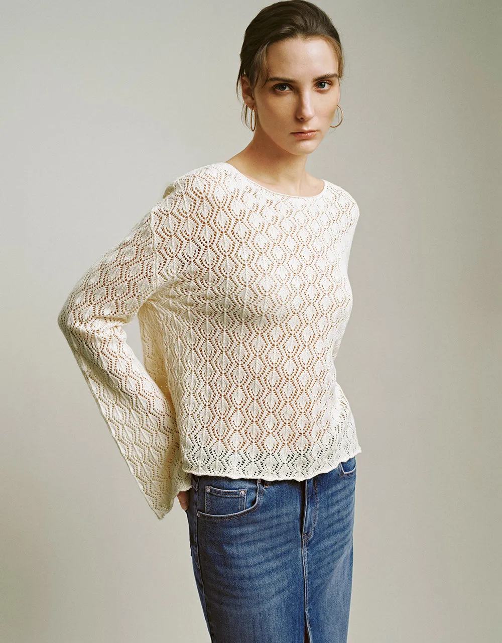 Drop Shoulder Sleeve Crew Neck Knitted T-Shirt sold by Urban Revivo