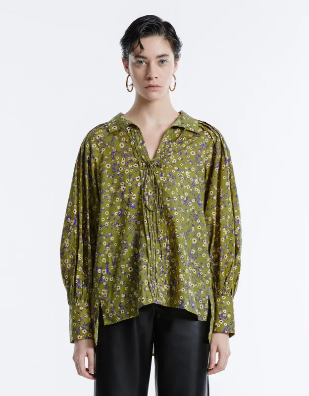 Floral Tie Front Blouse sold by Urban Revivo