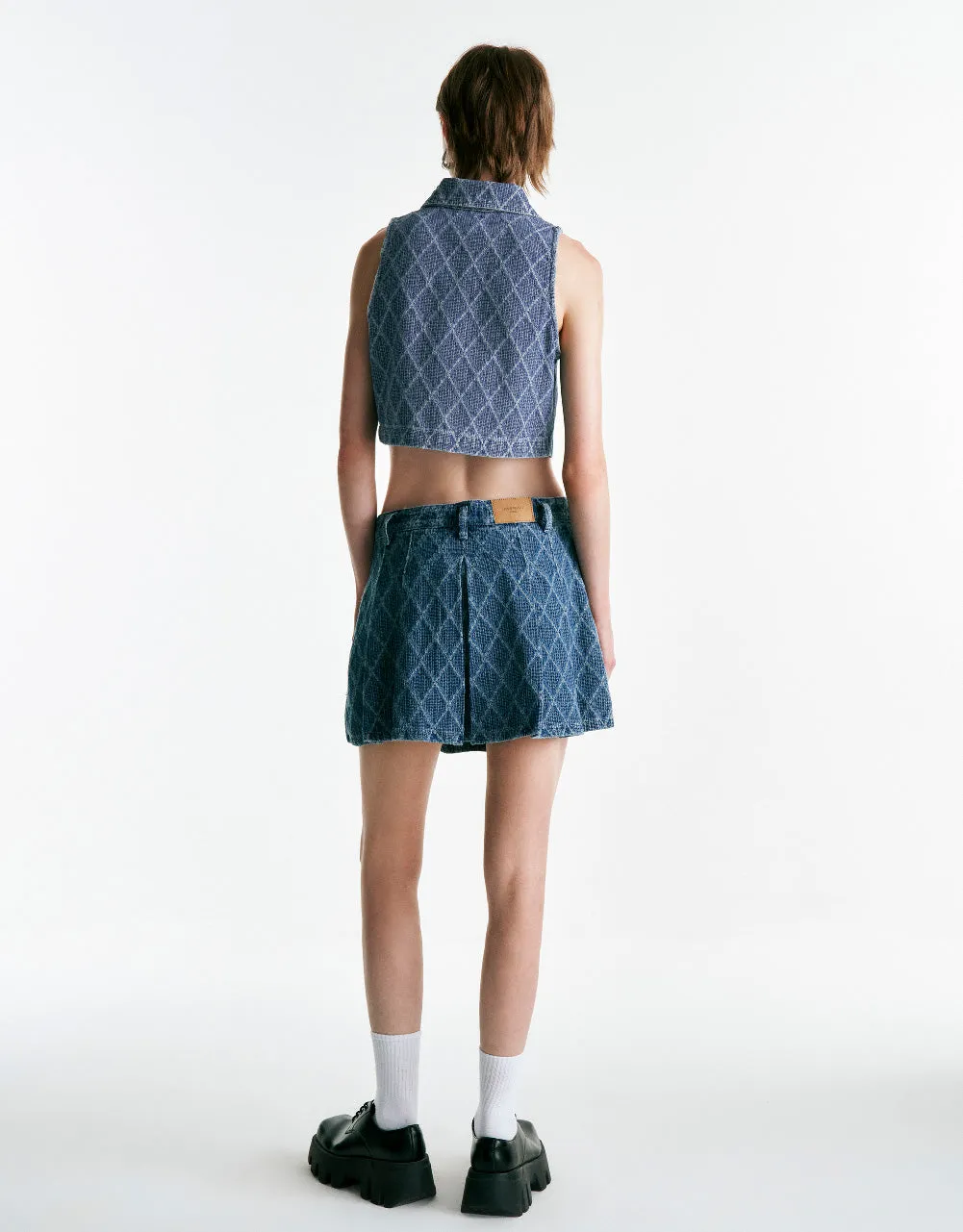 Lozenge Denim Vest sold by Urban Revivo product image thumbnail 4