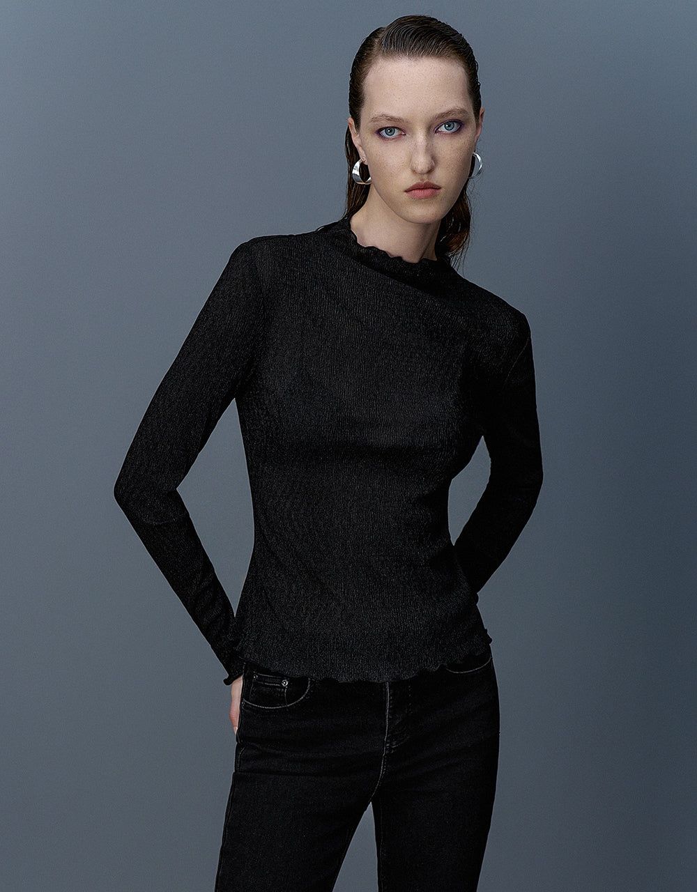 Turtle Neck Skinny Knitted T-Shirt sold by Urban Revivo