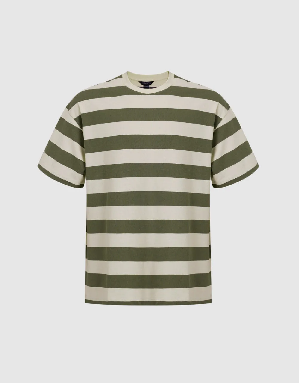 Striped Crew Neck Loose T-Shirt sold by Urban Revivo product image thumbnail 4
