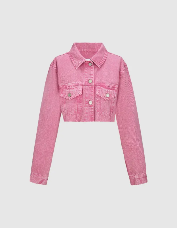 Cropped Denim Jacket sold by Urban Revivo