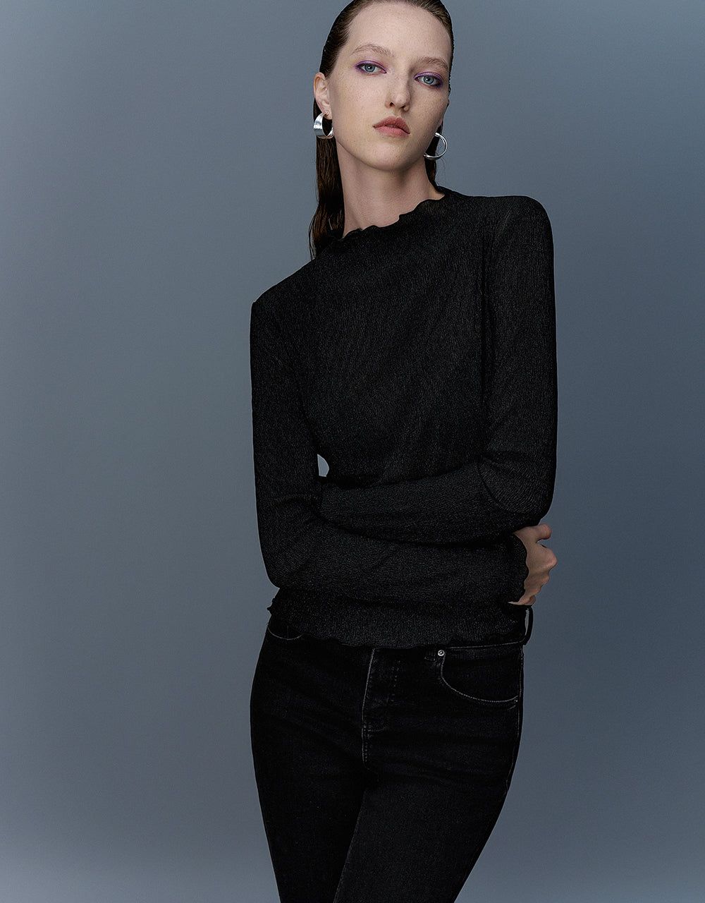 Turtle Neck Skinny Knitted T-Shirt sold by Urban Revivo product image thumbnail 2