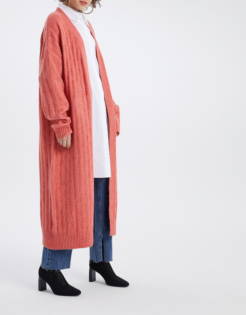 Open Front Drop Shoulder Long Cardigan sold by Urban Revivo product image thumbnail 2