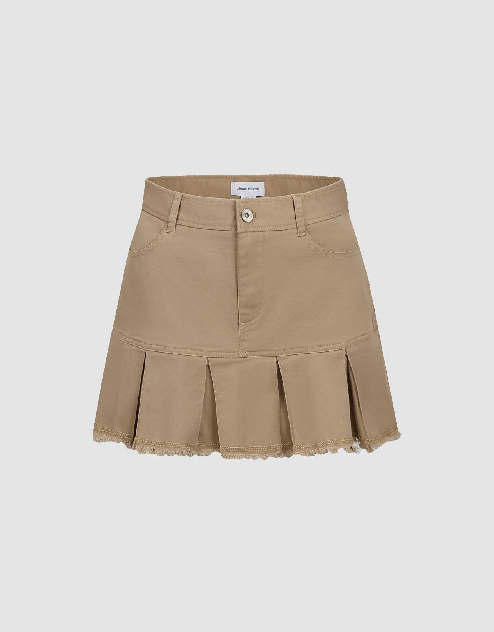 Raw Hem Mini A-Line Skirt sold by Urban Revivo