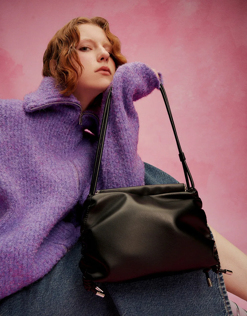 Zipper Front Loose Knitted Cardigan sold by Urban Revivo product image thumbnail 5