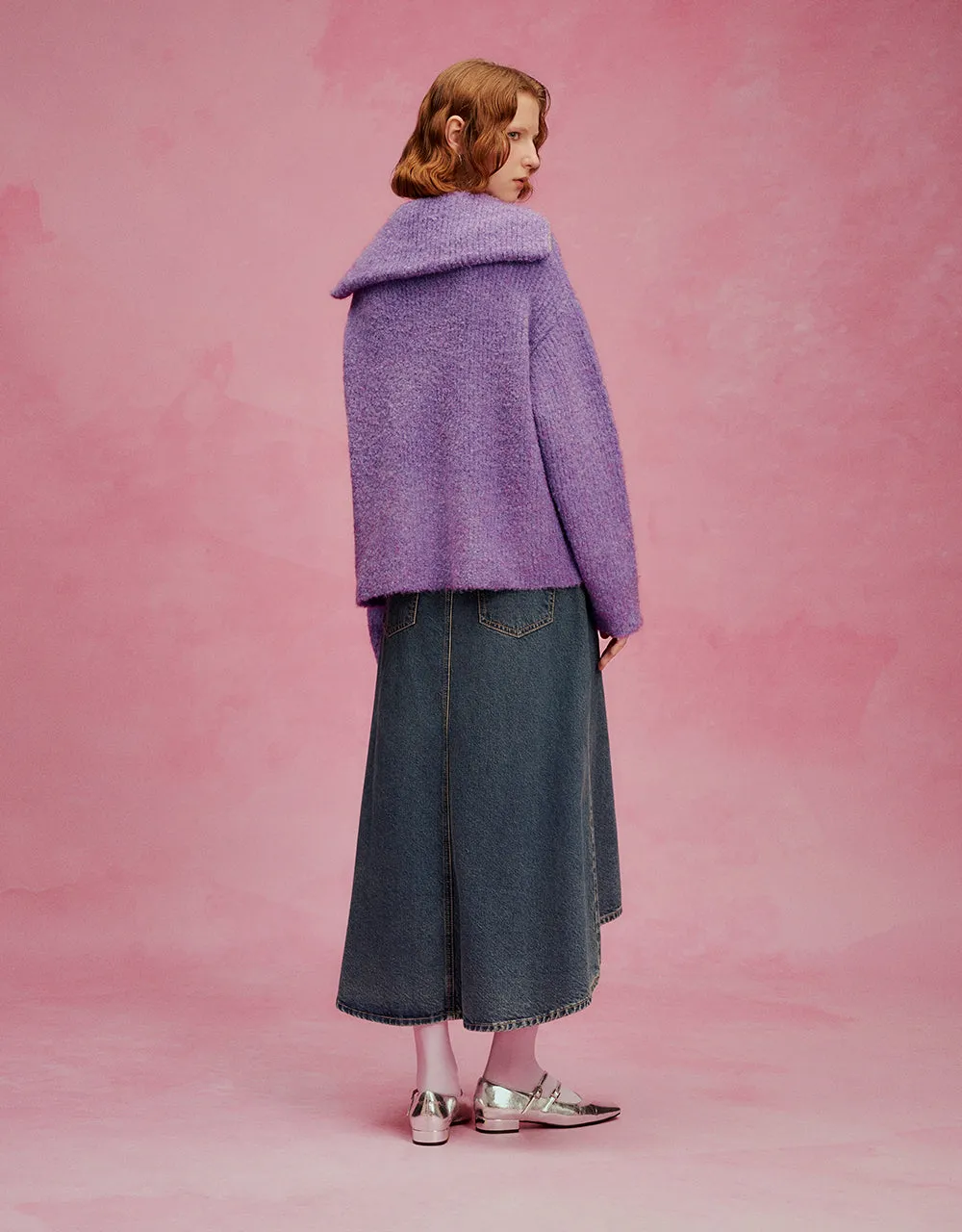 Zipper Front Loose Knitted Cardigan sold by Urban Revivo product image thumbnail 4