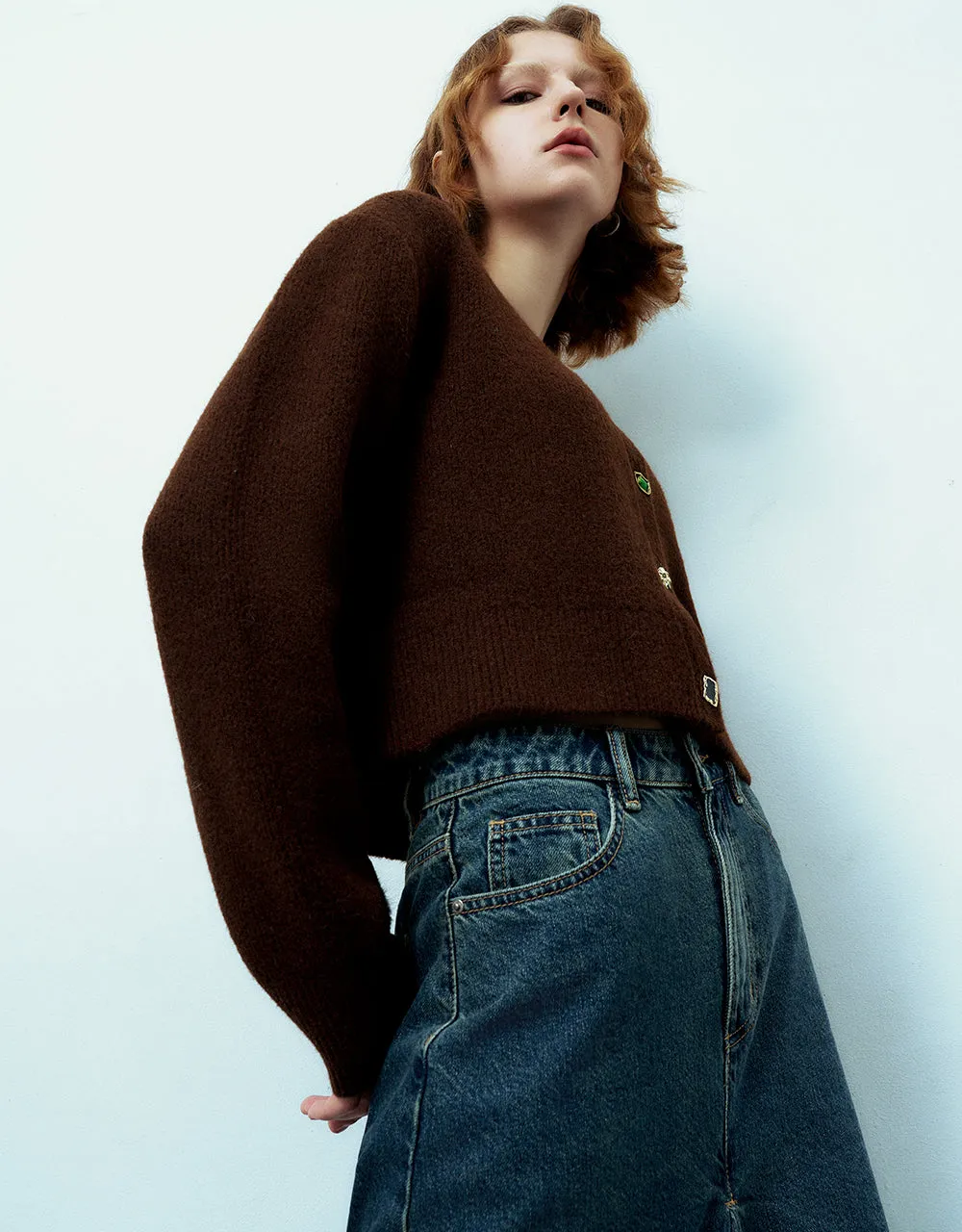 Button Up Crew Neck Knitted Cardigan sold by Urban Revivo product image thumbnail 3