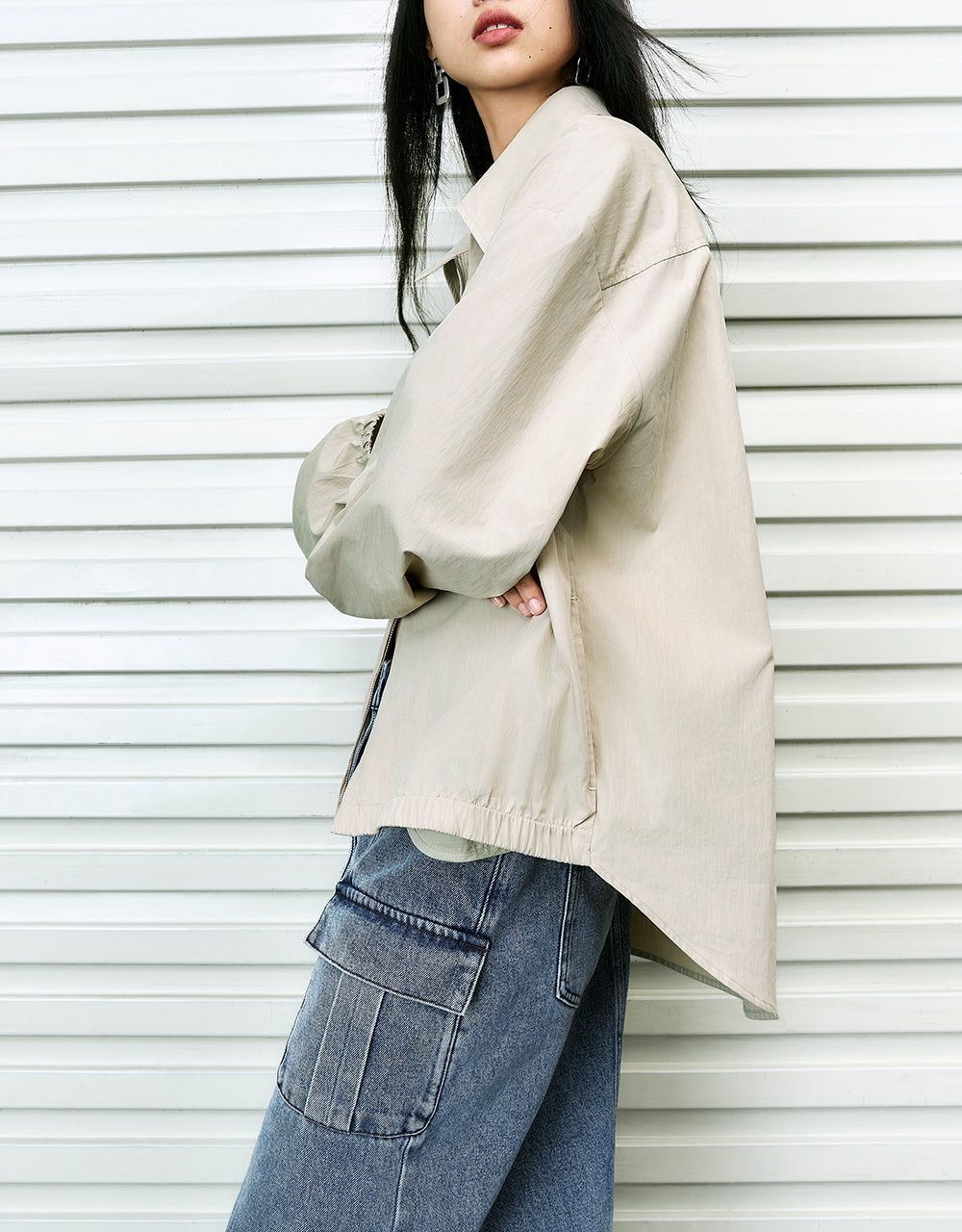 Zipper Front Straight Shirt sold by Urban Revivo product image thumbnail 3