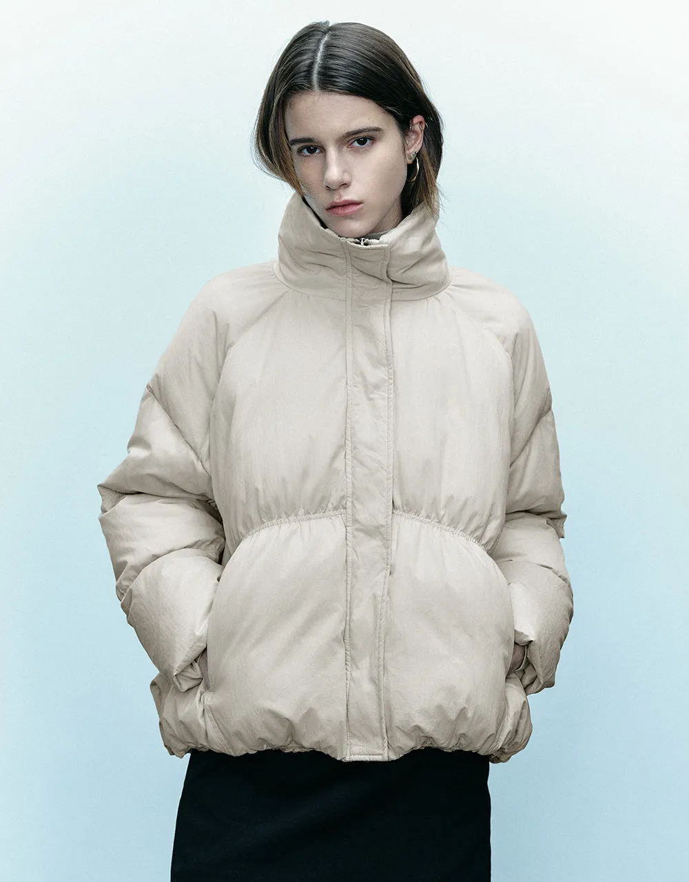 Stand Collar Puffer Jacket sold by Urban Revivo