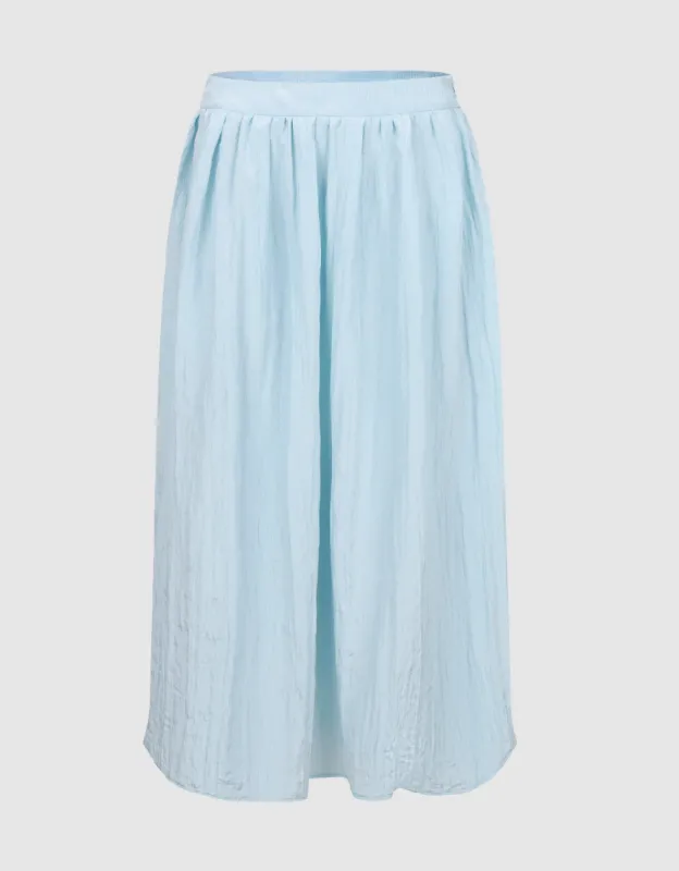 Elastic Waist Midi A-Line Skirt sold by Urban Revivo