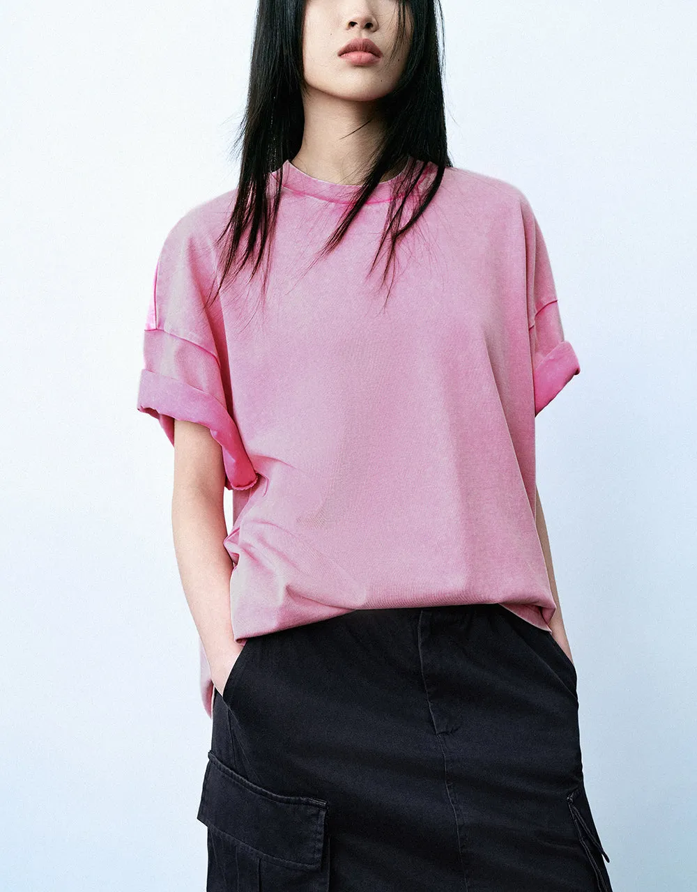 Crew Neck Loose T-Shirt sold by Urban Revivo product image thumbnail 2