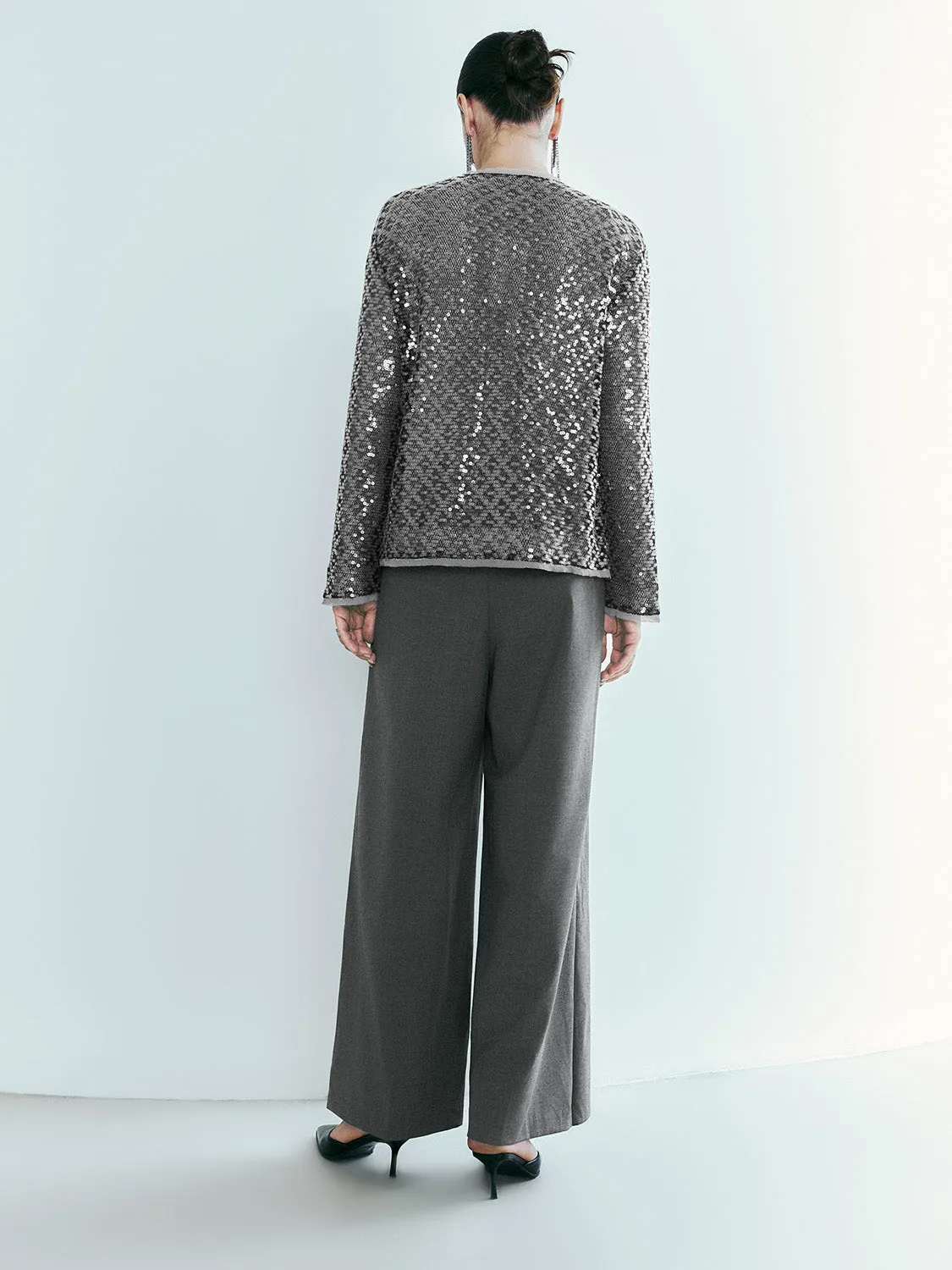 Tailored Wide-Leg Pants sold by Urban Revivo product image thumbnail 4