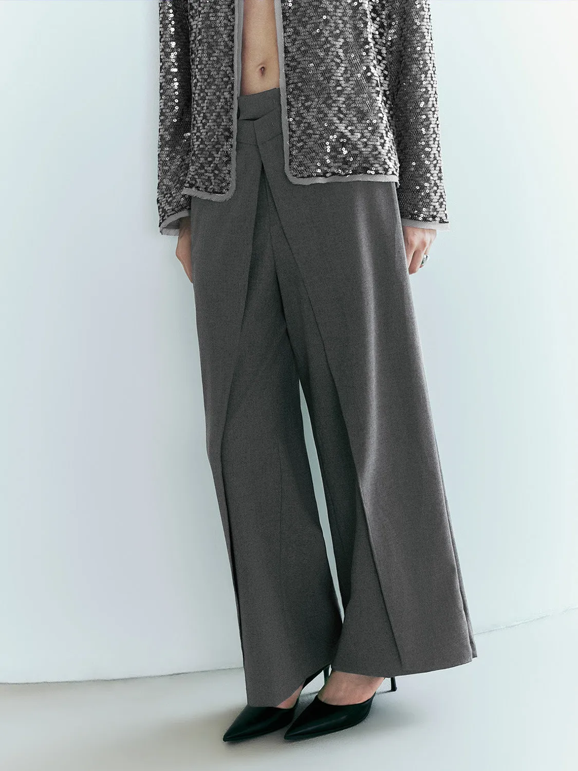 Tailored Wide-Leg Pants sold by Urban Revivo product image thumbnail 3