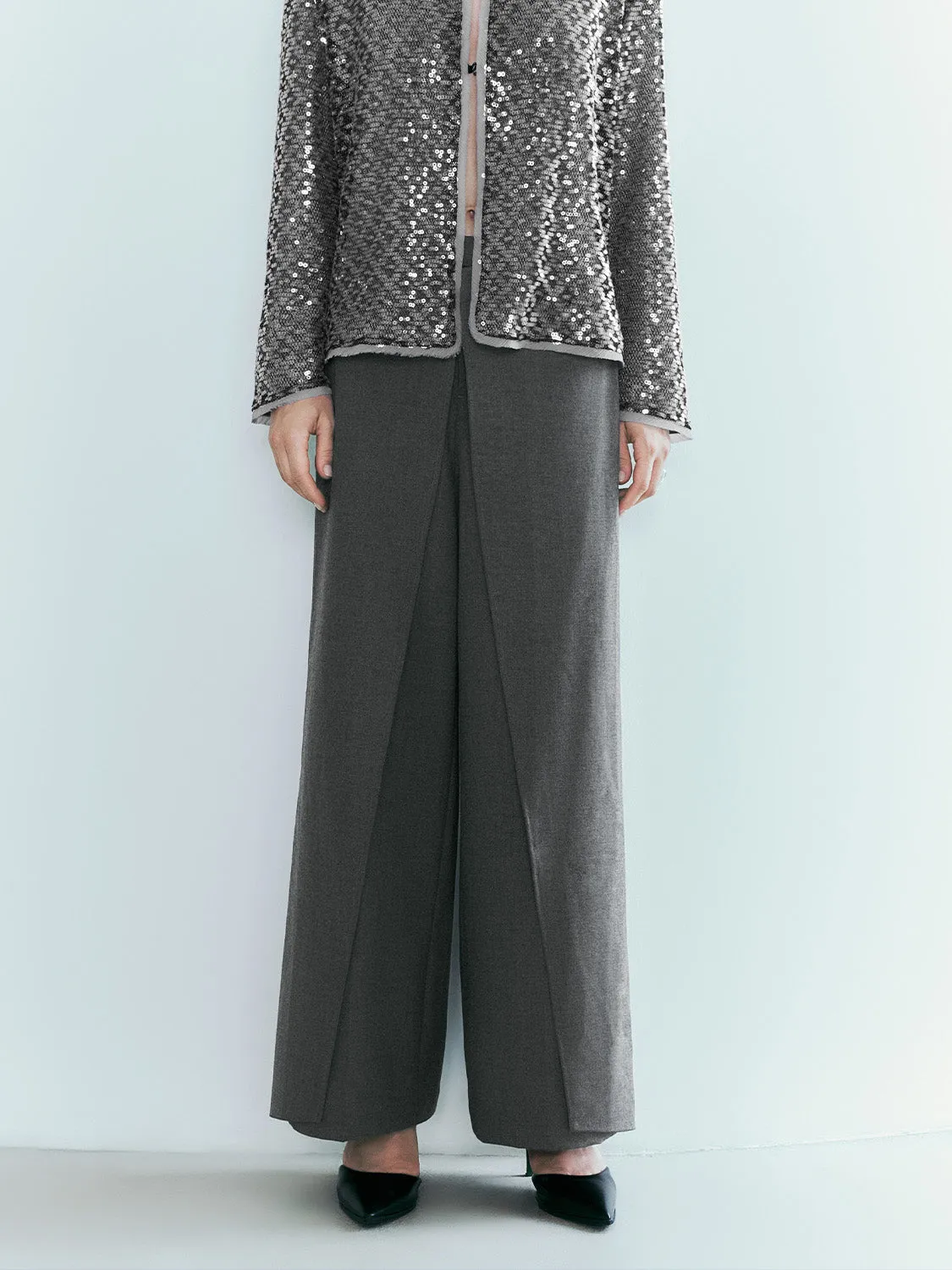 Tailored Wide-Leg Pants sold by Urban Revivo product image thumbnail 2