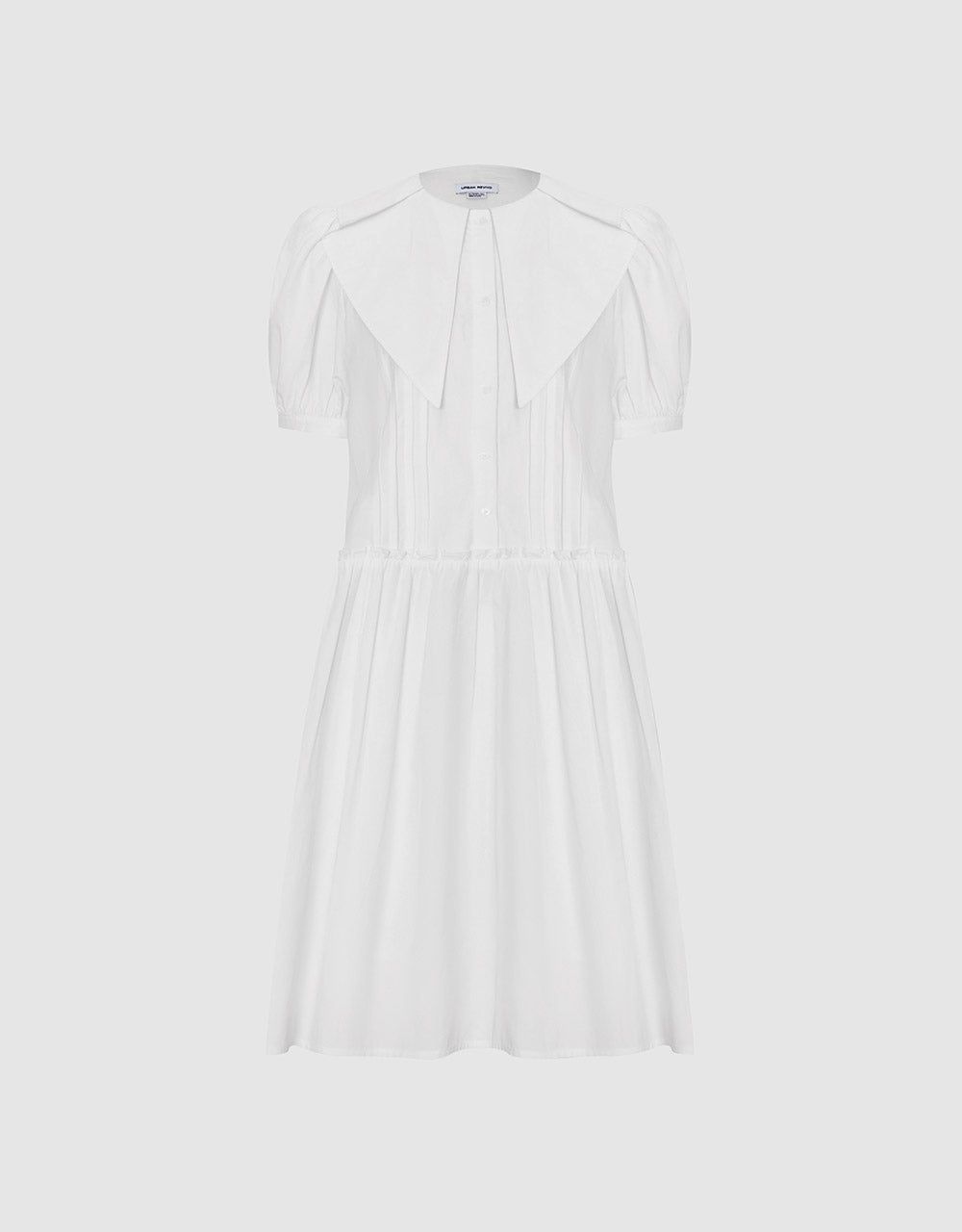 Statement Collar Puff Sleeve Ruffle Hem Dress sold by Urban Revivo