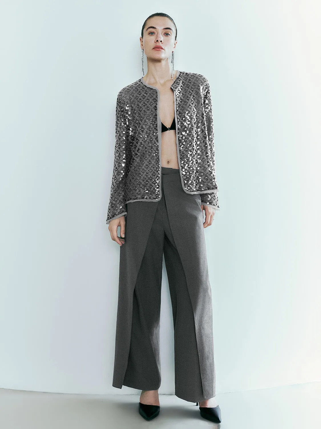Tailored Wide-Leg Pants sold by Urban Revivo product image thumbnail 5