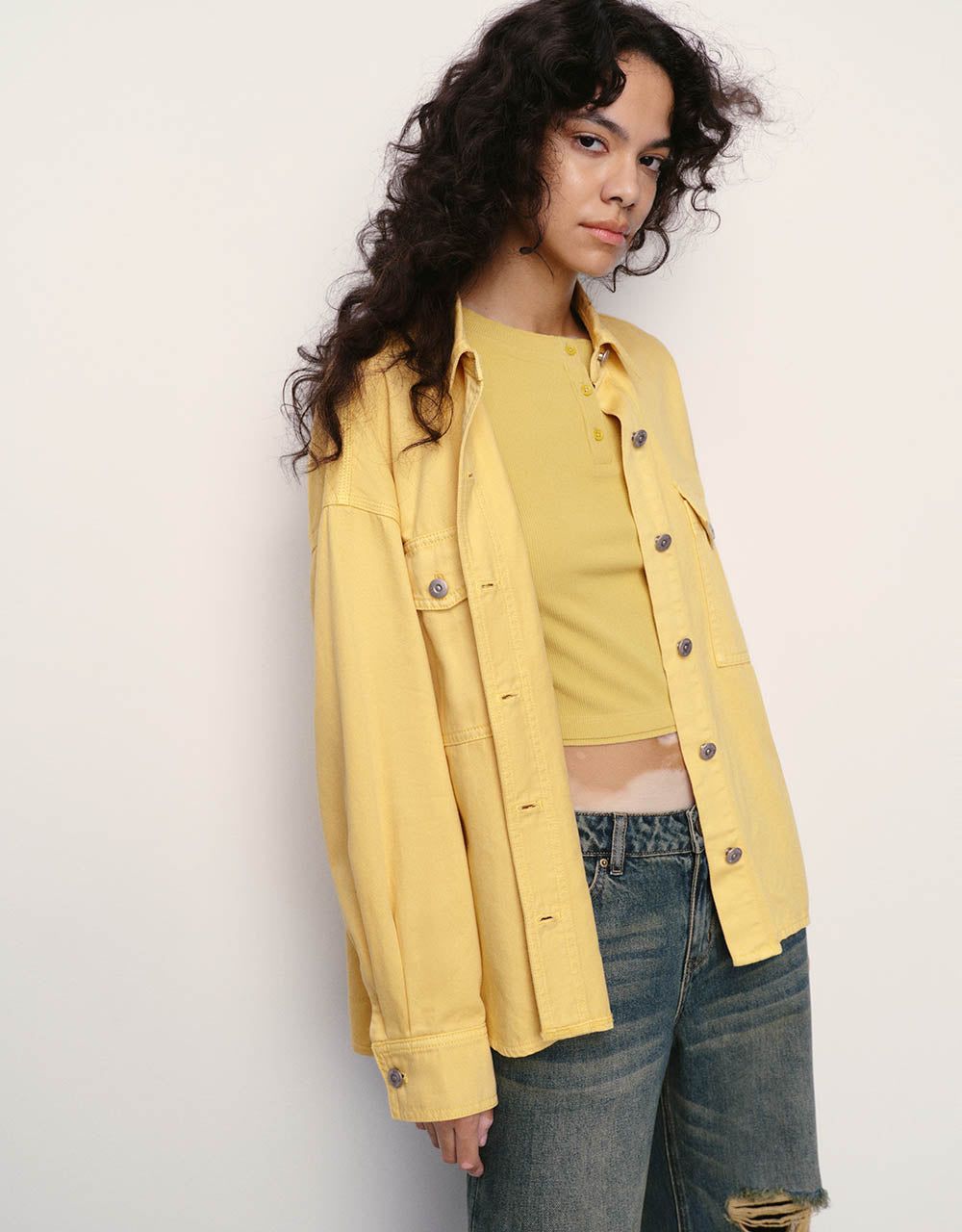 Button Up Denim Shirt sold by Urban Revivo product image thumbnail 3