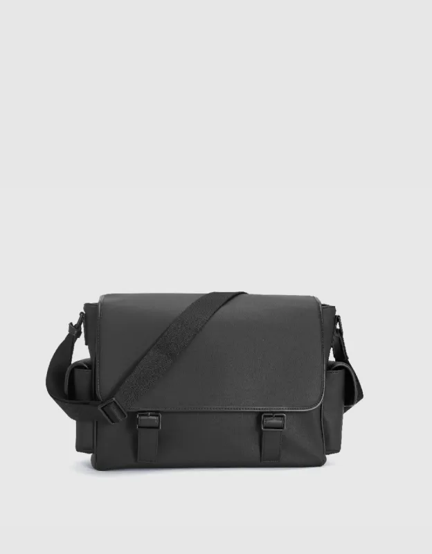 Double Buckled Vegan Leather Crossbody Bag sold by Urban Revivo