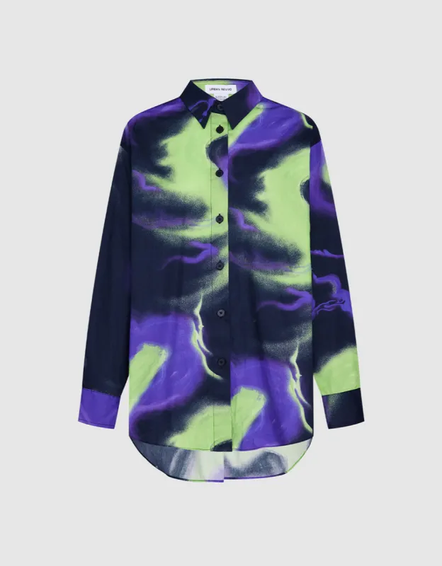Contrast Heart Print Shirt sold by Urban Revivo