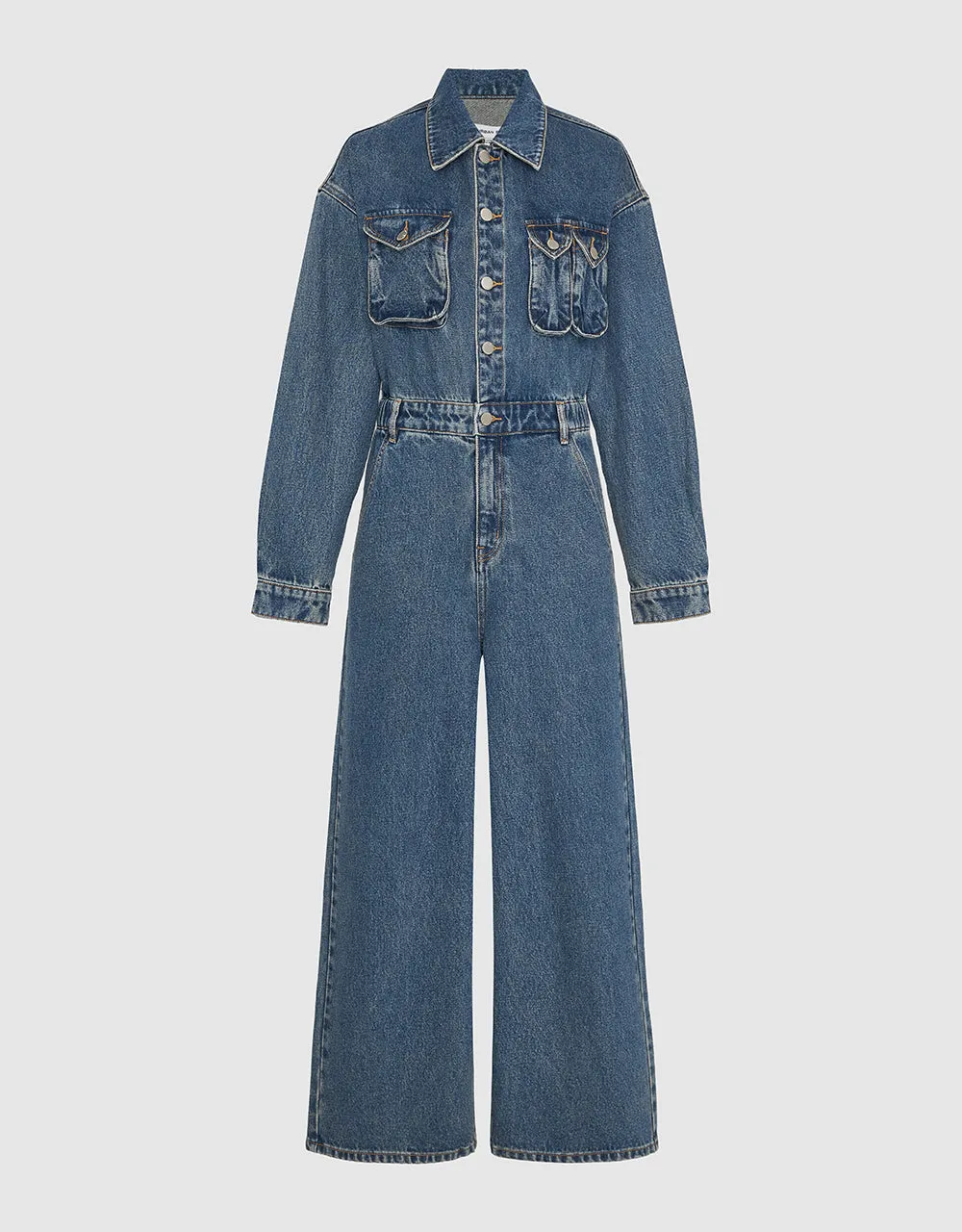 Drop Shoulder Sleeve Denim Jumpsuit sold by Urban Revivo product image thumbnail 2