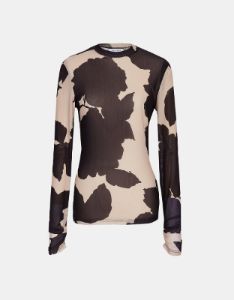 Leaf Print Mesh Top sold by Urban Revivo