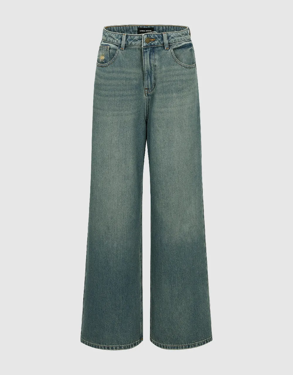 Wide-Leg Jeans With Belt sold by Urban Revivo