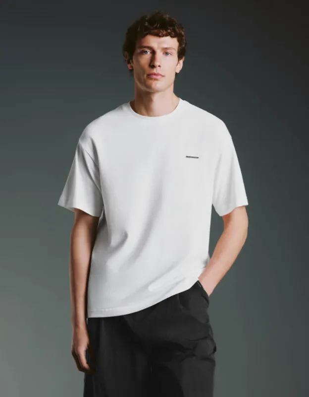 Crew Neck Loose A-Line T-Shirt sold by Urban Revivo