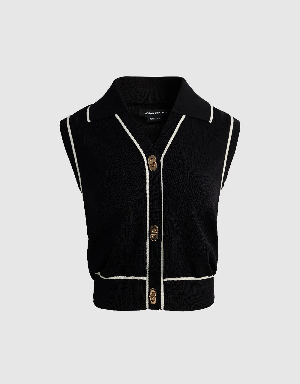 Sleeveless V-Neck Knitted Cardigan sold by Urban Revivo product image thumbnail 2