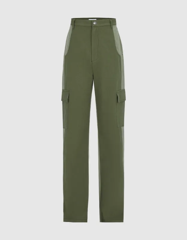 Multi-Pocket Straight Pants sold by Urban Revivo