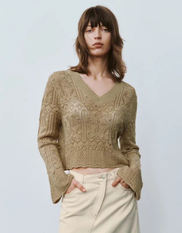 V Neck Knitted T-Shirt sold by Urban Revivo