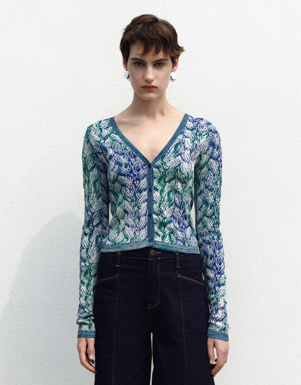 V-Neck Knitted Cardigan sold by Urban Revivo