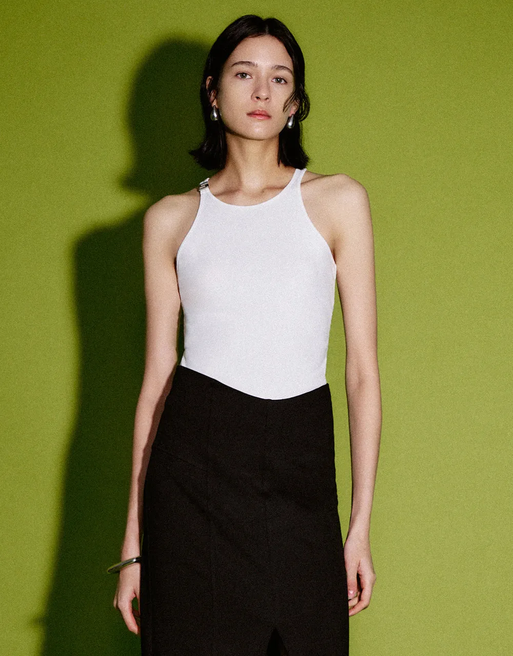 Crew Neck Knitted Tank Top sold by Urban Revivo