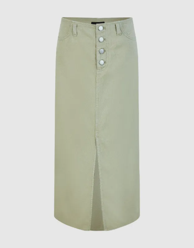 Midi Straight Denim Skirt sold by Urban Revivo