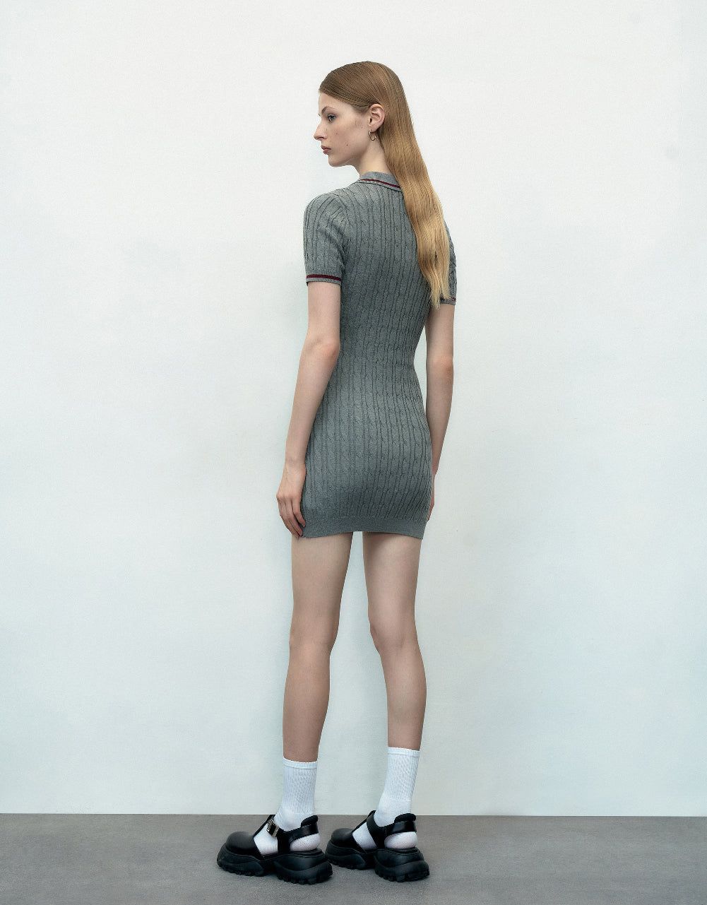 Rib Knitted Polo Dress sold by Urban Revivo product image thumbnail 3