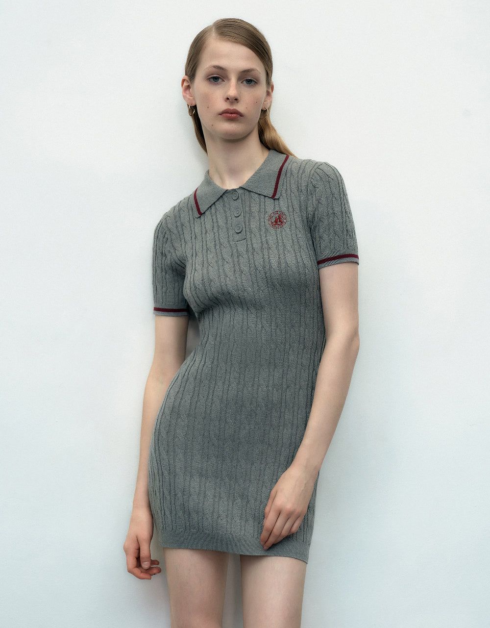 Rib Knitted Polo Dress sold by Urban Revivo