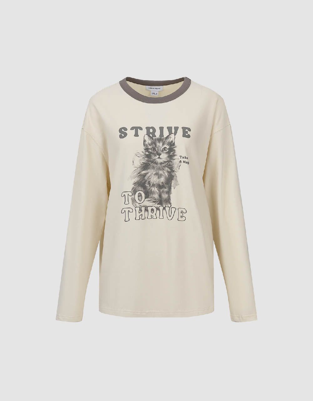 Cat Printed Crew Neck Knitted T-Shirt sold by Urban Revivo product image thumbnail 2