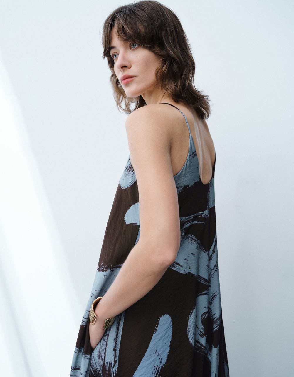 Printed V-Neck A-Line Cami Dress sold by Urban Revivo product image thumbnail 5