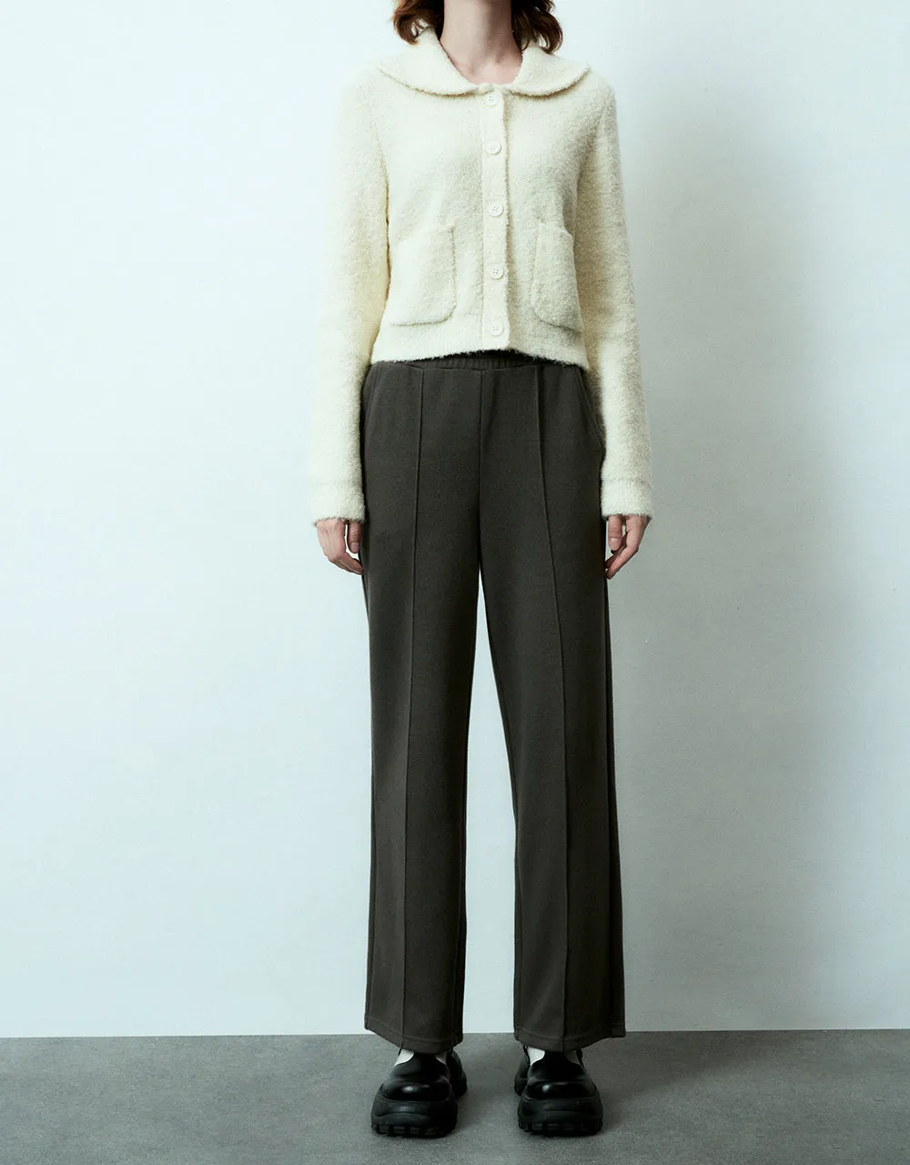 Drawstring Waist Knitted Wide-Leg Pants sold by Urban Revivo product image thumbnail 2