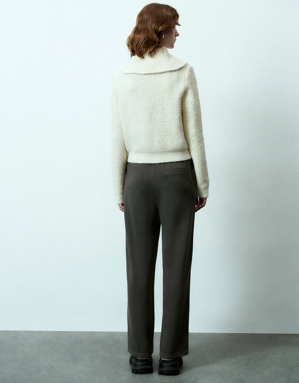 Drawstring Waist Knitted Wide-Leg Pants sold by Urban Revivo product image thumbnail 5