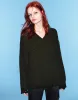 Raw Hem V-Neck Knitted T-Shirt sold by Urban Revivo