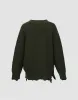 Raw Hem V-Neck Knitted T-Shirt sold by Urban Revivo
